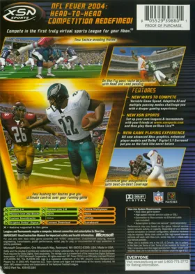 NFL Fever 2004 (USA) box cover back